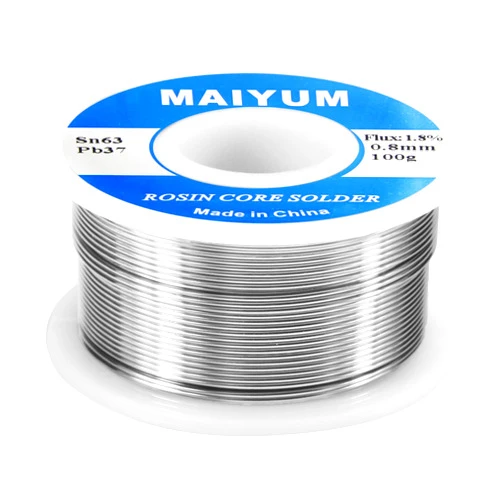 MAIYUM 63-37 Tin Lead Rosin Core Solder Wire for Electrical Soldering (0.8mm 100g)