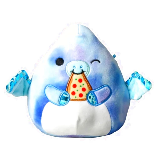 Squishmallows Squishmallow Official Kellytoy Dinosaur Squad Soft Pillow Collectible Animals (Talib Blue Pterodactyl with Pizza, 5 Inch)