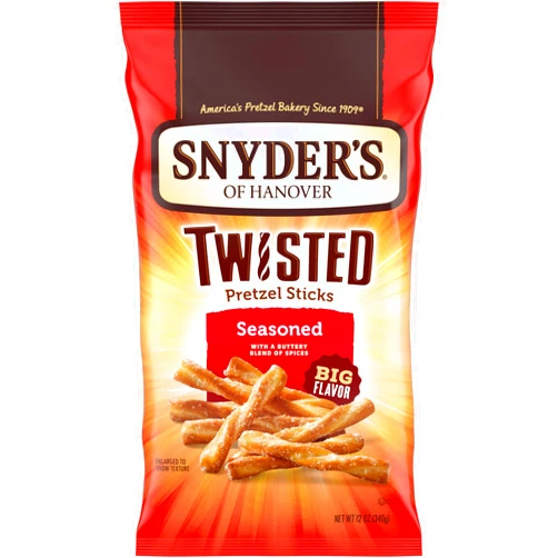 Snyder's of Hanover, Seasoned Twisted Pretzel Sticks, 12 Oz Bag