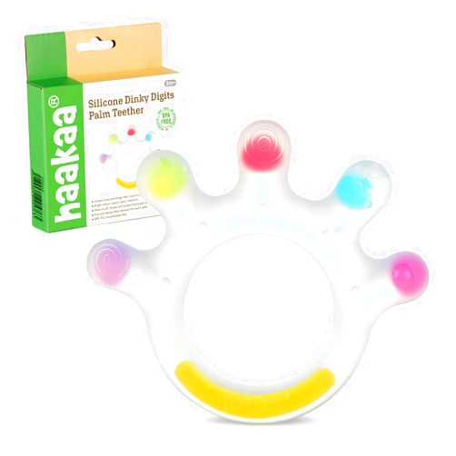 Haakaa Dinky Digits Palm Teether, Baby Teething Toys, Food Grade Silicone Teethers for Babies 0-6 Months/6-12 Months, BPA Free Teething Relief Baby Chew Toys