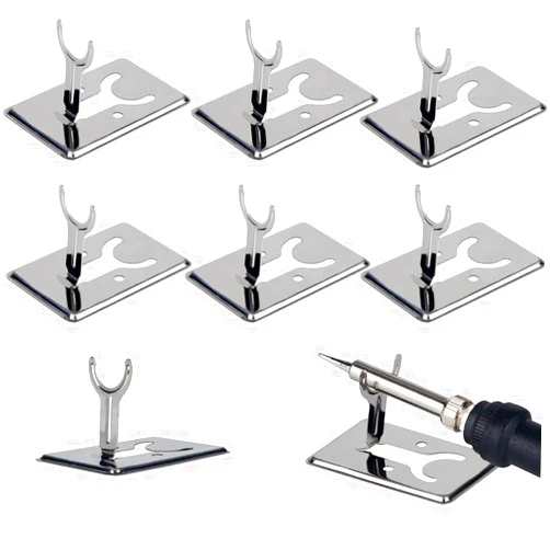 YehVeh 8 Pack Soldering Iron Pen Stand Holder Basic Mini Portable Folding Metal Support Station Shelf Bracket Solder Welding Gun High Temperature Resistance Protecting Base Holders Rack
