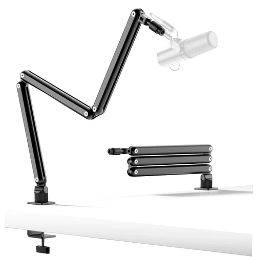 TODI Mic Arm, Microphone Arm Rotatable, Storable Desk Microphone Stand Bear 3LB with Mount Clamp, Mic Stand Boom Arm with Cable Management with 3/8'' 5/8'' Interface for Live Streaming, Gaming