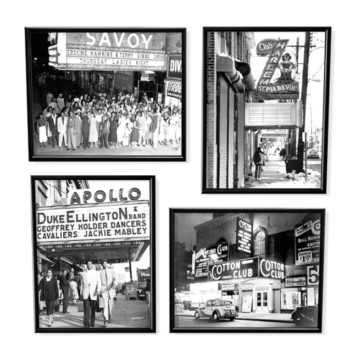 YUMKNOW African American Wall Art Decor - Vintage Black History Culture Photo - Historic Jazz Music Poster, Cotton Club Savoy Club Harlem Apollo Theater, Gift for Jazz Music Lover, Retro Iconic Print Picture