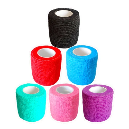 Baisunt 6 Pack 2 Inches Cohesive Bandage Self Adhesive Wrap Elastic Self Adherent Vet Wrap Breathable Self Stick Tape for Wrist, Ankle, Sports, Tatoo Wrap(5 Yards, Multi Colors)