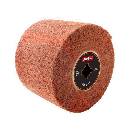 Aidelife Synthetic Fibre Abrasive Brush Drum for Grinding Machine Renovator，for Flat Metal and Wood Surfaces and for Satin Finishing of Unpainted Metals Ø120x100, Wire Drawing Machine Attachment.