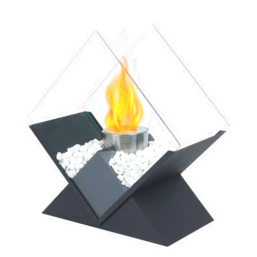JHY DESIGN Diamond Portable Tabletop Fireplace 14.5