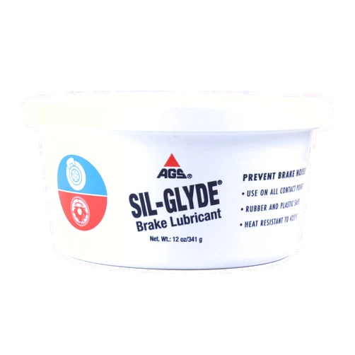 AGS Automotive Solutions SIL-Glyde 12 oz Tub Silicone Based Brake Assembly Lubricant for Eliminating Disc Brake Squeal - Moisture Proof, Heat Resistant, Rust and Corrosion Protector