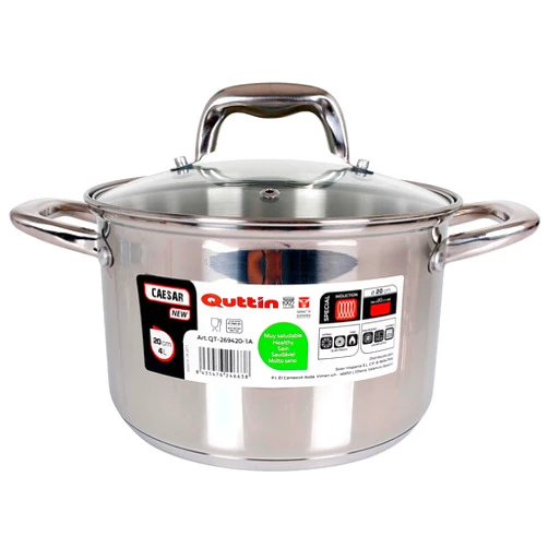 Quttin Induction Steel Pot 20 cm with Lid