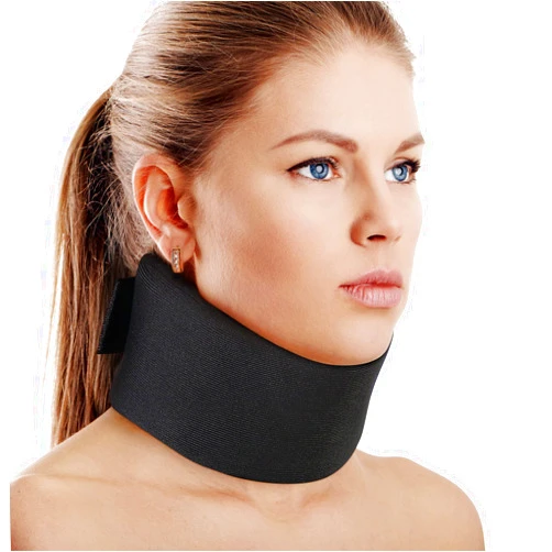 Cozyhealth Soft Foam Neck Brace Universal Cervical Collar, Adjustable Support Brace for Sleeping - Relieves Pain and Spine Pressure, Neck Collar After Whiplash or Injury (Black, 3
