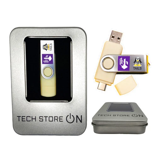 TECH STORE ON Linux Tails Bootable USB Flash Drive for PC – Anonymous Internet Access & Privacy-Focused Operating System – Run Live on Any Computer Without Leaving Traces or Censorship + Gift Packaging Box