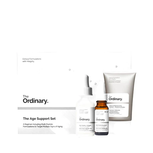 The Ordinary Age Support Set - 3-Step Anti-Aging Skin Regimen with Multi-Peptide + HA, Multi-Peptide Eye Serum, and Natural Moisturizing Factors + PhytoCeramides | Skincare Set