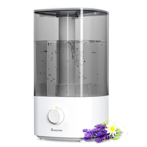 BREEZOME 4L Humidifiers for Bedroom, Top Fill Cool Mist Essential Oil Diffuser, Ultrasonic Humidifiers for Baby, Plants, Nursery, Humidifiers for Large Room Last up to 50 Hours, Quiet Operation