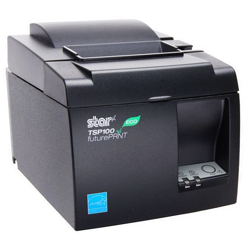 Star MicronicsTSP143IIU GRY US ECO - Monochrome Thermal Receipt Printer - Cutter - USB - Gray - Internal Power Supply and Cable Included