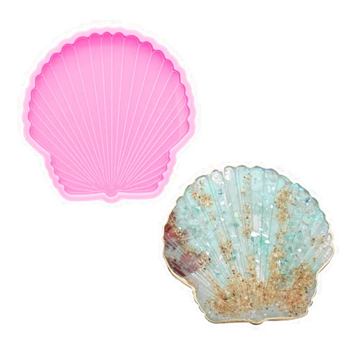 Angel Wings Super Shiny 4.5 Inch Shell Conch Shape Silicone Molds Epoxy Resin Coaster Mold Resin Casting Mold for DIY Agate Coaster, Cup Mats, Bowl Mat, Home Decoration