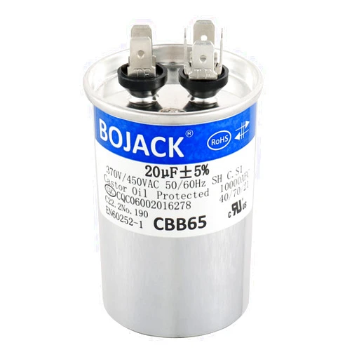 BOJACK 20 uf 370V 450V AC CBB65 Motor and Fan Starting Round Capacitor 20 MFD 10000AFC
