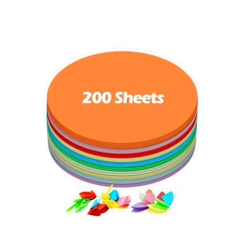 Ezyaid Construction Paper Circles with Assorted Colors 6 Inch, Colored Craft Paper 200 Sheets for Kids Arts and Crafts, School Crafting Supplies for Kids