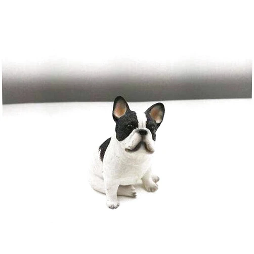 Youkejia Resin Mini French Bulldog Figurine Office Home Car Dashboard Ornament Decor Handicraft Animal Lover Gift (Black and White Mixed)