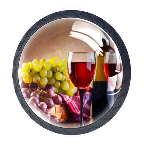 DJROW 4 Pcs Cabinet Dresser Knobs Grape and Wine Drawer Door Pull Handles for Kitchen Bathroom Unique Drawer Knobs,30 mm