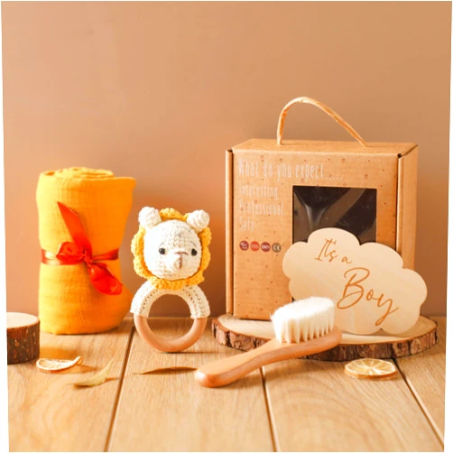 EERKEOD New Baby Gift,Baby Gifts for Baby Shower,Neutral Newborn Baby Gifts Set,Gender Reveal Gifts,Unique Gift Basket Box Essential Stuff,Baby Milestone,Magic Wand,Rattles,Baby Socks,Gift Registry for Babies