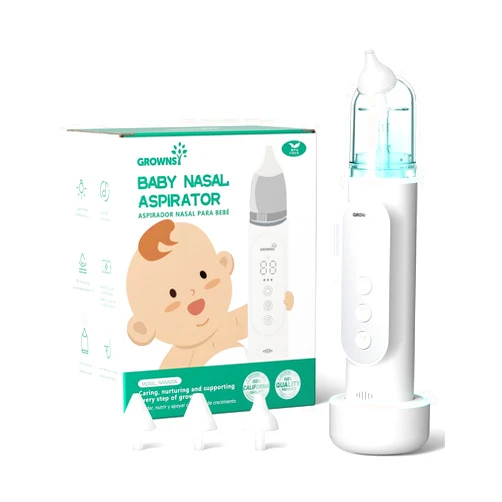 GROWNSY Nasal Aspirator for Baby, Upgraded 5 Suction Levels Baby Nose Sucker, IPX7 Waterproof Electric Nose Suction for Baby, Booger Sucker for Toddlers with Automatic Cleaning &Music &Light Functions