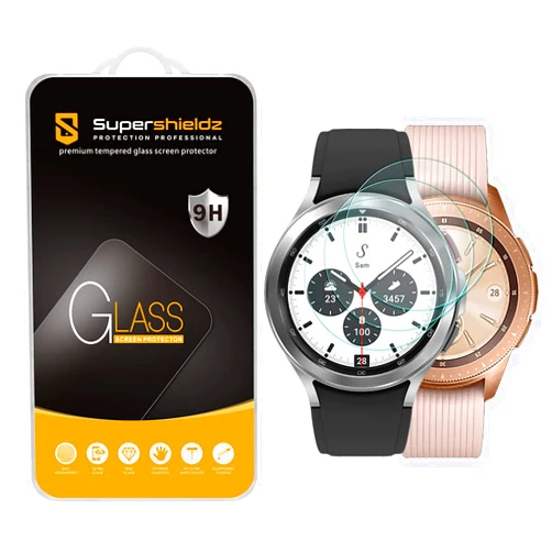Supershieldz (3 Pack) Designed for Samsung Galaxy Watch 4 Classic (42mm) / Galaxy Watch (42mm) Tempered Glass Screen Protector Anti Scratch, Bubble Free