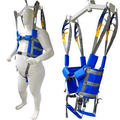 Generic Patient Lift Aid Sling Assist Elederly Senior Transfer Belt Sit Stand Walk Straps Harness Fold Up Full Body Support Leg Excisers Blue