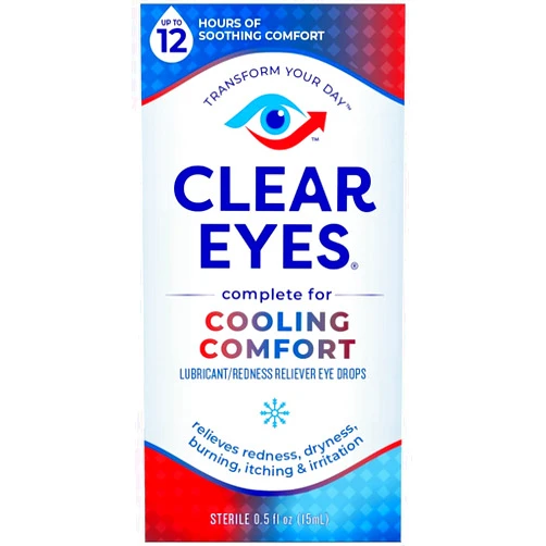 Clear Eyes Cooling Comfort Redness Relief Eye Drops, 3 Count