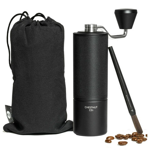 TIMEMORE Chestnut C2S Manual Coffee Grinder with Internal Adjustable Grind Setting, Capacity 20g Hand Coffee Grinder with Stainless Steel Conical Burr, for Espresso to French Press, Black