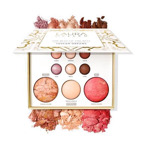 LAURA GELLER NEW YORK The Best of the Best Baked Palette - Tuscan Dreams - Full Size - Includes Bronzer, Blush, Highlighter and 6 Eyeshadows - Travel-Friendly (Best of the Best Tuscan Dreams)