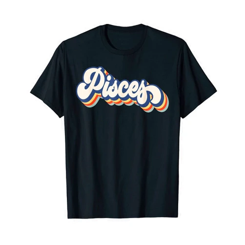 Retro Sunset Astrology Zodiac Sign Birthday Retro Sunset Pisces Zodiac Sign Birthday T-Shirt