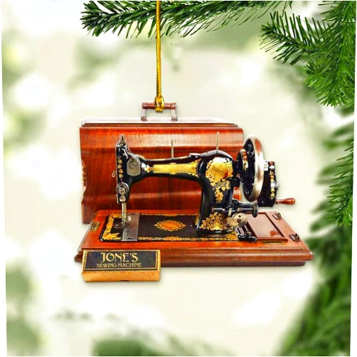 IZI POD Personalized Sewing Machine Christmas Ornament, Custom Christmas Ornament, Gift for Sewing Machine Lover, 2D Wood Ornament, Ornament for Christmas Tree, Home Décor Gifts, Sewing Machine