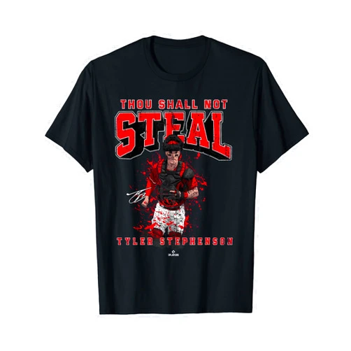 Ballpark MVP Thou Shall Not Steal Tyler Stephenson Cincinnati MLBPA T-Shirt