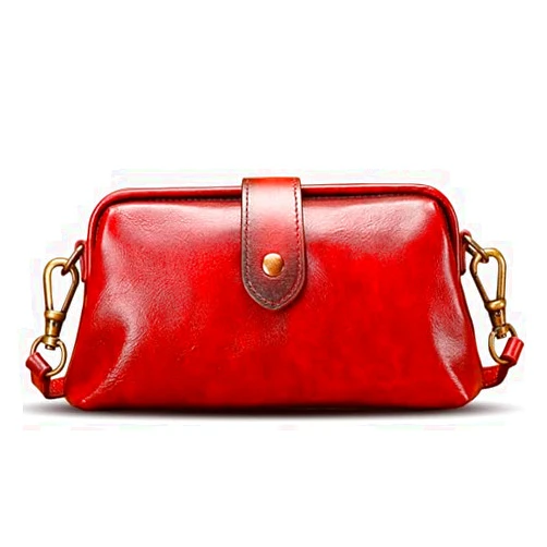 ZHhmotion Langrents Retro Handmade Bag, Langrents Retro Handbag,Langrents Handbag, Langrents Waterproof Shoulder Bag for Women (Red)
