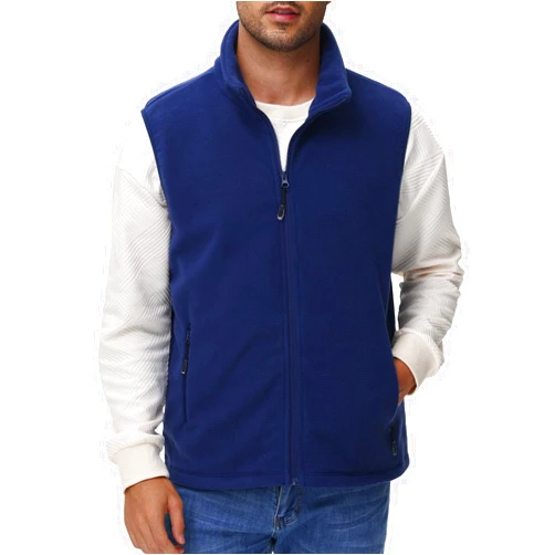 JIHUILAI Mens Lightweight Vest Polar Fleece Zip Up Jacket Sleeveless Casual Vest For Men Warm Golf Vest With Zipper Pockets