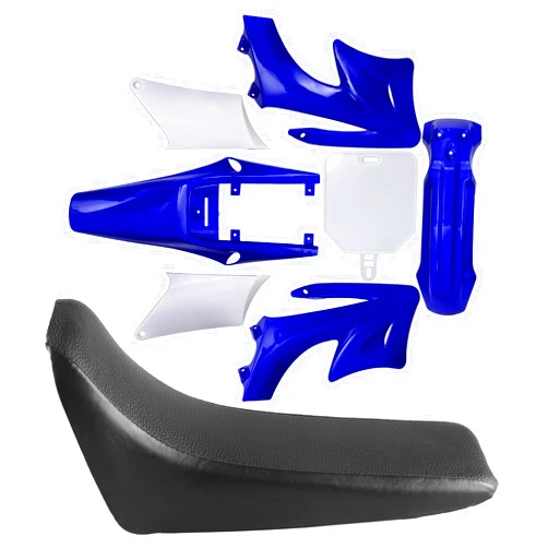ICONSPORTSS Complete Plastic Fender Fairing Body Work Kit Mudguard Set with Seat For Motorcycle Pit Dirt Bikes Apollo 110cc 125cc 140cc 150cc 160cc Orion (Blue)