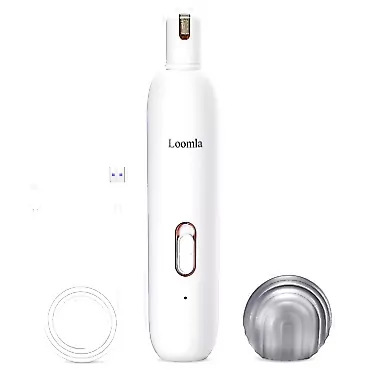 Loomla Dog Nail Grinder, Electric Dog Nail Trimmers with 3 Convertible Grinding Ports, 2 Speed and USB Rechargeable Pet Nail Grinder for Dogs, Cats, and Small Animals White
