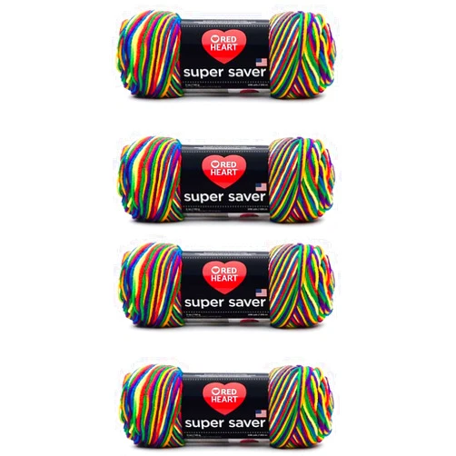 Generic Bulk Buy - Red Heart Super Saver Mexicana Yarn - 4 Pack of 141g/5oz - Acrylic - 4 Medium (Worsted) - 364 Yards - Knitting/Crochet