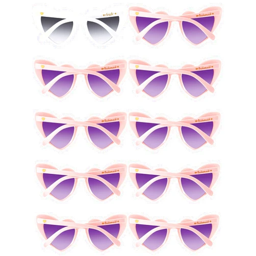 Weewooday 10 Pairs Heart Sunglasses Cat Eye Bachelorette Bridesmaid Sunglasses for Women Wedding Bachelorette Party Favors