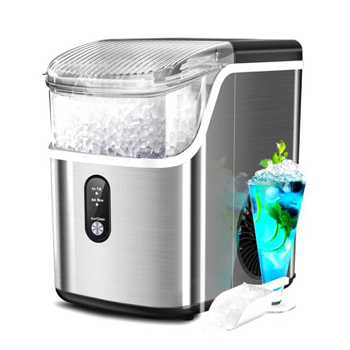 Havato Nugget Ice Maker Countertop with Soft Chewable Pellet Ice,Pebble Portable Ice Machine with Ice Scoop, 34lb in 24Hrs, Self-Cleaning, One-Click Operation, Stainless