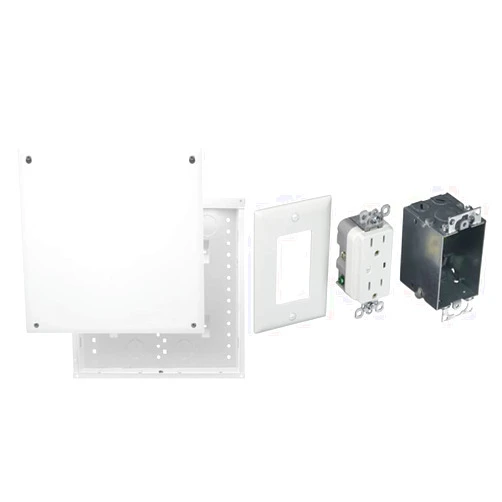 On-Q Legrand - OnQ 14 Inch Media Enclosure and Duplex Outlet Kit with Surge Protection (36456902V1)