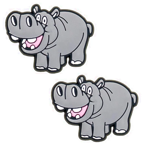 Generic Hippopotamus Hippo Shoe Charm Shoe Clip for Clogs Shoes Sandals Eyeglasses and more Set of 2 Yazzle Dazzle Original Artwork
