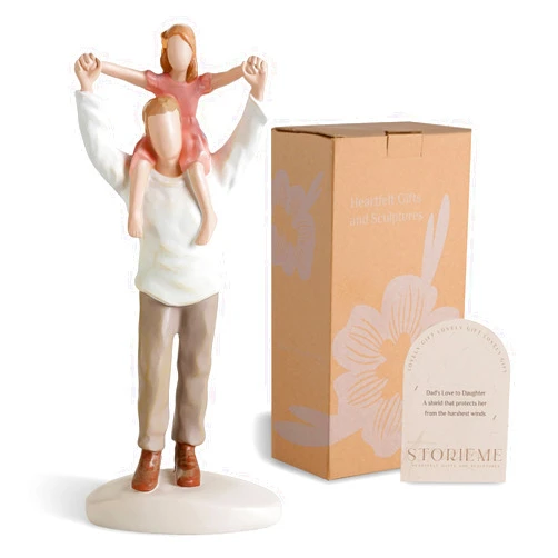 Storieme Dad Birthday Gifts from Daughter: Father of The Bride Gift for Wedding Dad Daughter Resin Hand-Painted Figurines Decoration for Valentine Father's Day Christmas