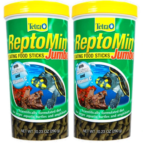 Tetra ReptoMin Jumbo Floating Food Sticks 10.23 Ounces,for Small Aquatic Turtles and Amphibians,(Pack of 2)