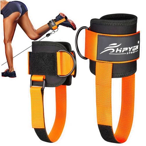 HPYGN Ankle Strap for Cable Machine, Padded Ankle Straps for Cable Machine Kickbacks, Glute Workouts, Leg Extensions, Curls, Booty Hip Abductors Exercise, Adjustable Comfort Ankle Cuff for Gym