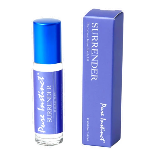 Pure Instinct SURRENDER Roll-On The Original Pheromone Infused Body Oil Perfume Fragrance EdP Parfum - For Her Women - TSA Ready 0.34 fl oz