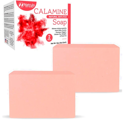 Natrulo Natural Instant Itch Relief Soap Bar – Calming Calamine Soap for Itchy Skin, Bug, Insect, Mosquito or Ant Bite, Natural Instant Relief for Itch Soap Bar - Anti-Itch Defense (4 Ounce (Pack of 2))
