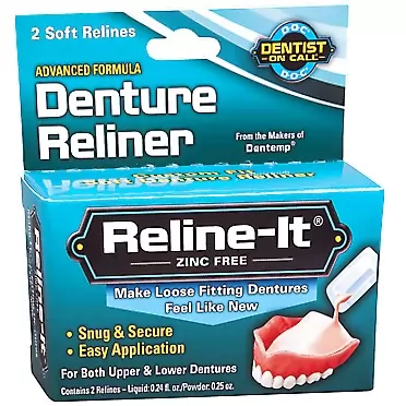 EMCW9 Reline-It Advanced Denture Reliner Kit for Both Upper & Lower Dentures, Easy Application, 2 Soft Relines