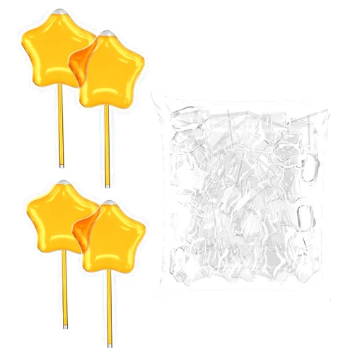 Vabiooth [Star Style] Vabiooth 50Pcs 4mL Cupcakes Disposable Plastic Transfer Pipettes Liquid Dropper for Chocolate or Strawberries Cupcakes, Ice Cream, Mini Cakes, Waffles, Children's Painting
