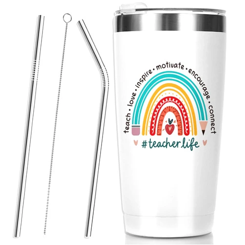Fewoni Teacher Gifts for Women,Teacher Appreciation Gifts Tumbler for Women Men Girls Thank You Teacher Gifts Funny Teacher Gift Ideas Valentines Day Gifts for Teachers 20oz Tumbler
