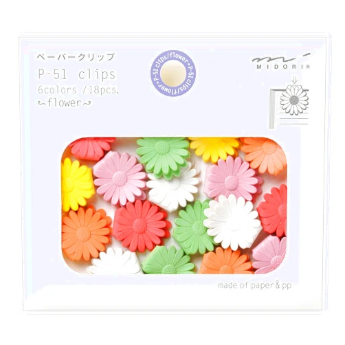 Midori Paper Clips, Flower, 18 Pieces (43317006)